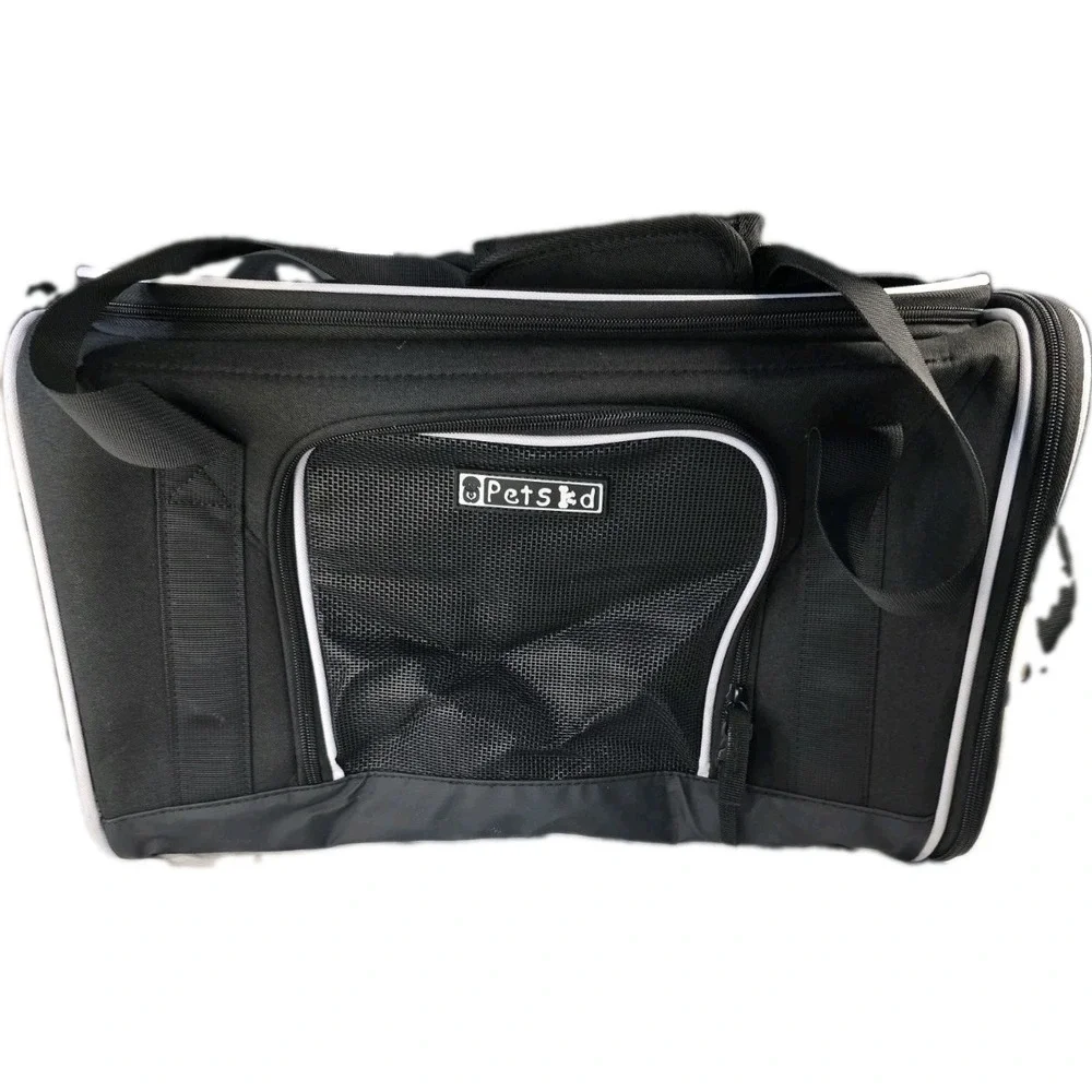 New Petskd Top-Expandable Pet Carrier Black - Missing Floor Mat Liner